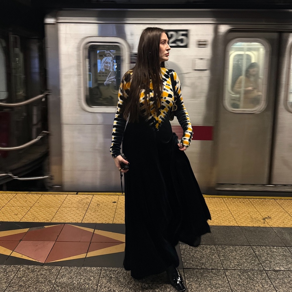 Tie Dye proenza velvet dress - Picture 3 of 5